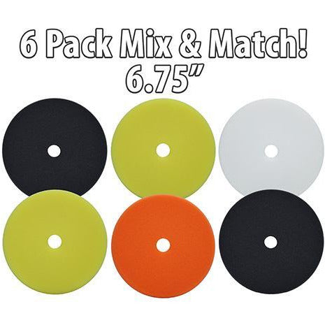 6 Pack 6.75 Inch Redline Foam Buffing Pad Mix & Match!