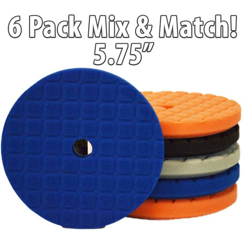 6 Pack 5.75 Inch CCS Waffle Foam Pad System - Mix & Match