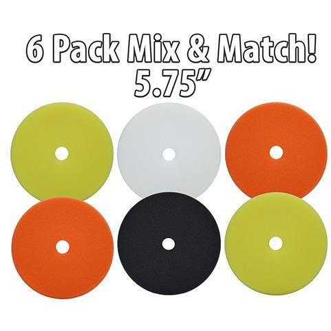 6 Pack 5.75 Inch Redline Foam Buffing Pad Mix & Match!